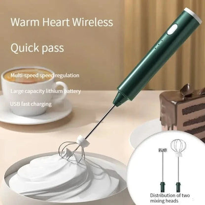 Rechargeable Mini Hand Mixer with Two Mixing Attachments