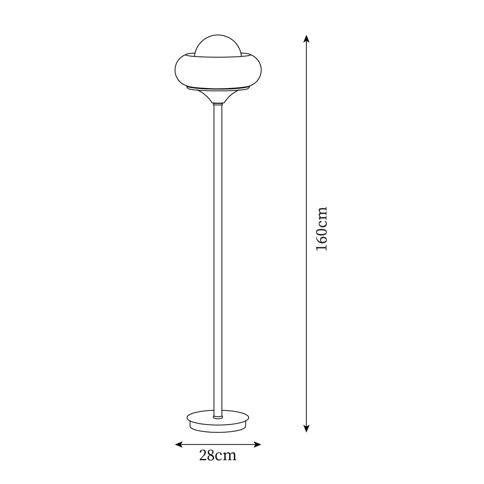 Retro Floor Lamp with Mushroom Globe Shade and Chrome Stand