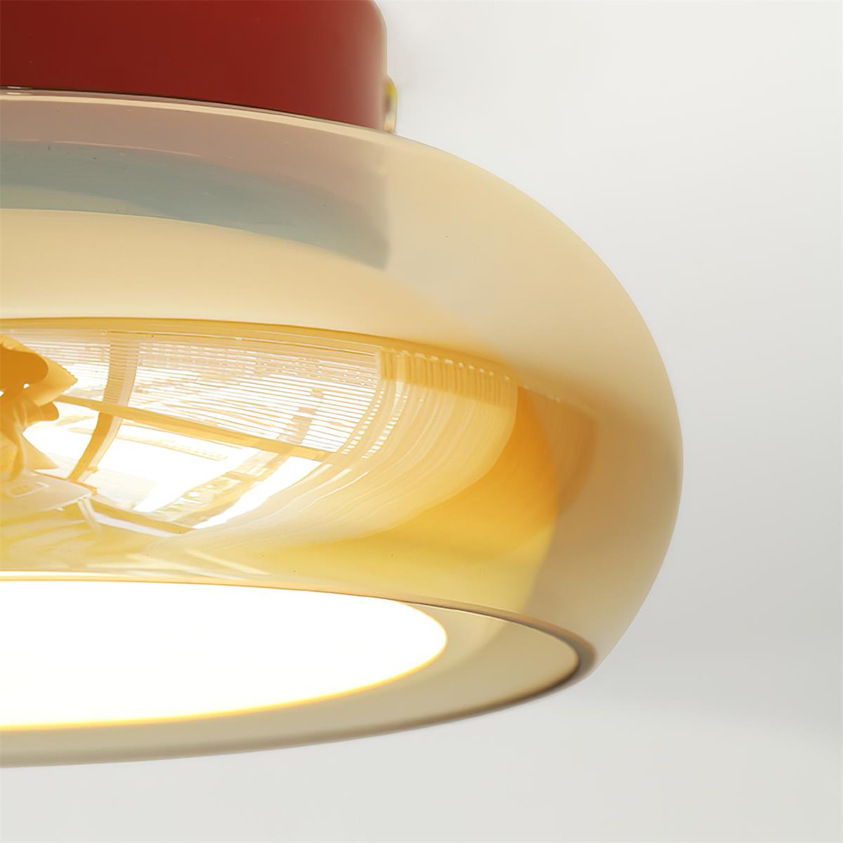 Retro Flush Mount Ceiling Light with Round Glass Shade