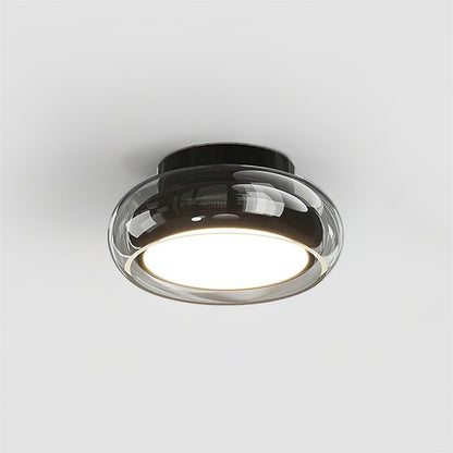Retro Flush Mount Ceiling Light with Round Glass Shade
