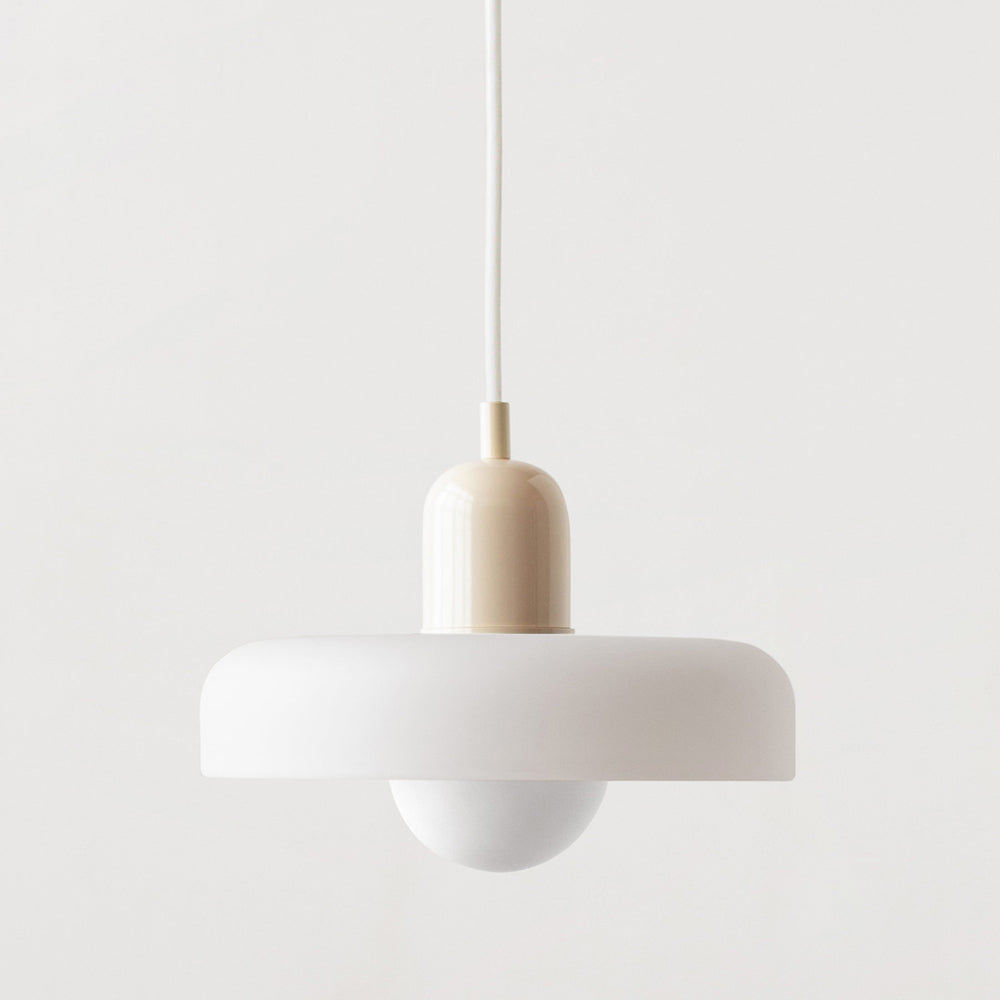 Retro Pendant Lamp with Wide Glass Shade and Globe Bulb