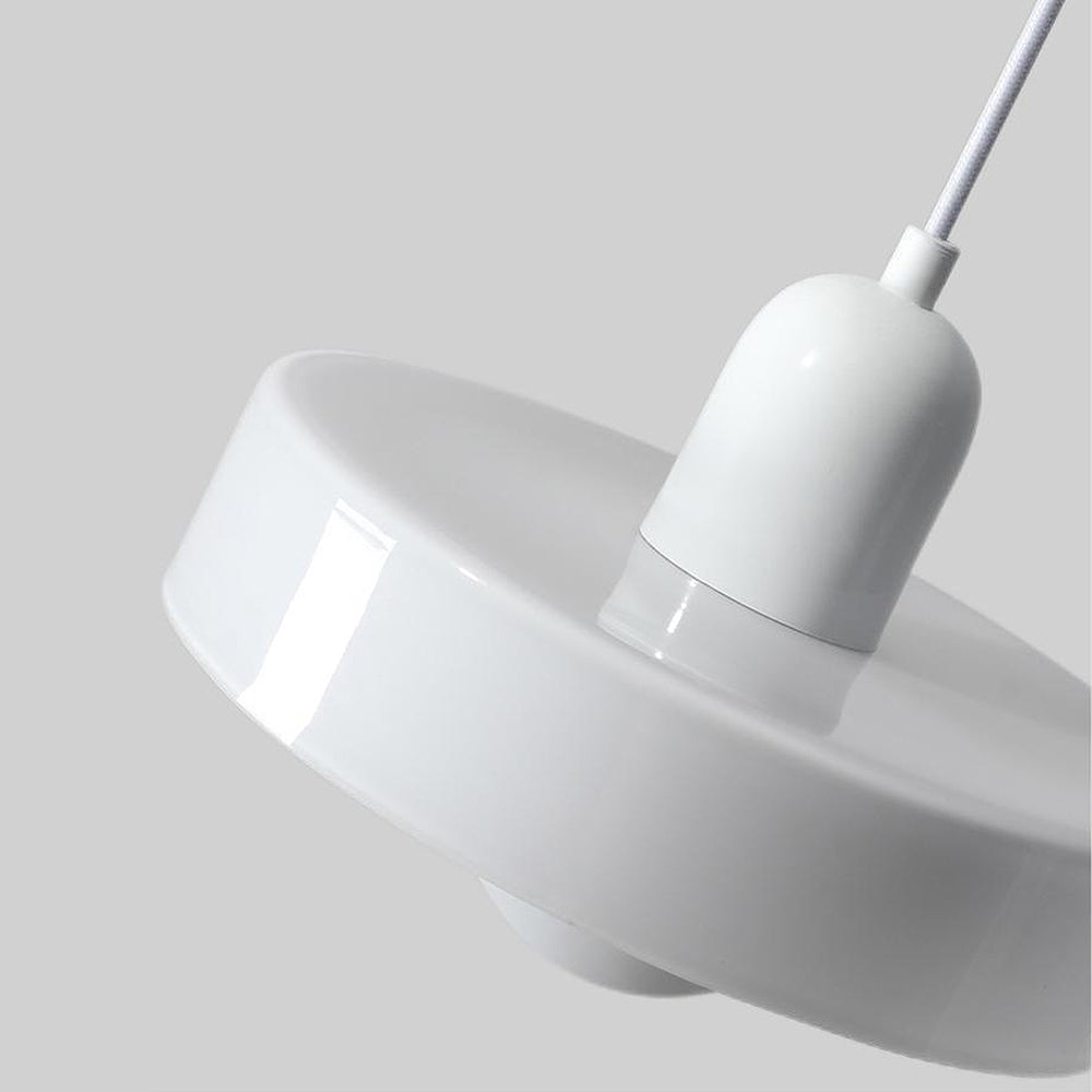 Retro Pendant Lamp with Wide Glass Shade and Globe Bulb