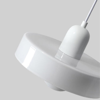 Retro Pendant Lamp with Wide Glass Shade and Globe Bulb