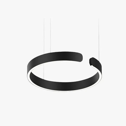 Ring Pendant Lamp Modern Minimalist LED Open Circle Design with Adjustable Height