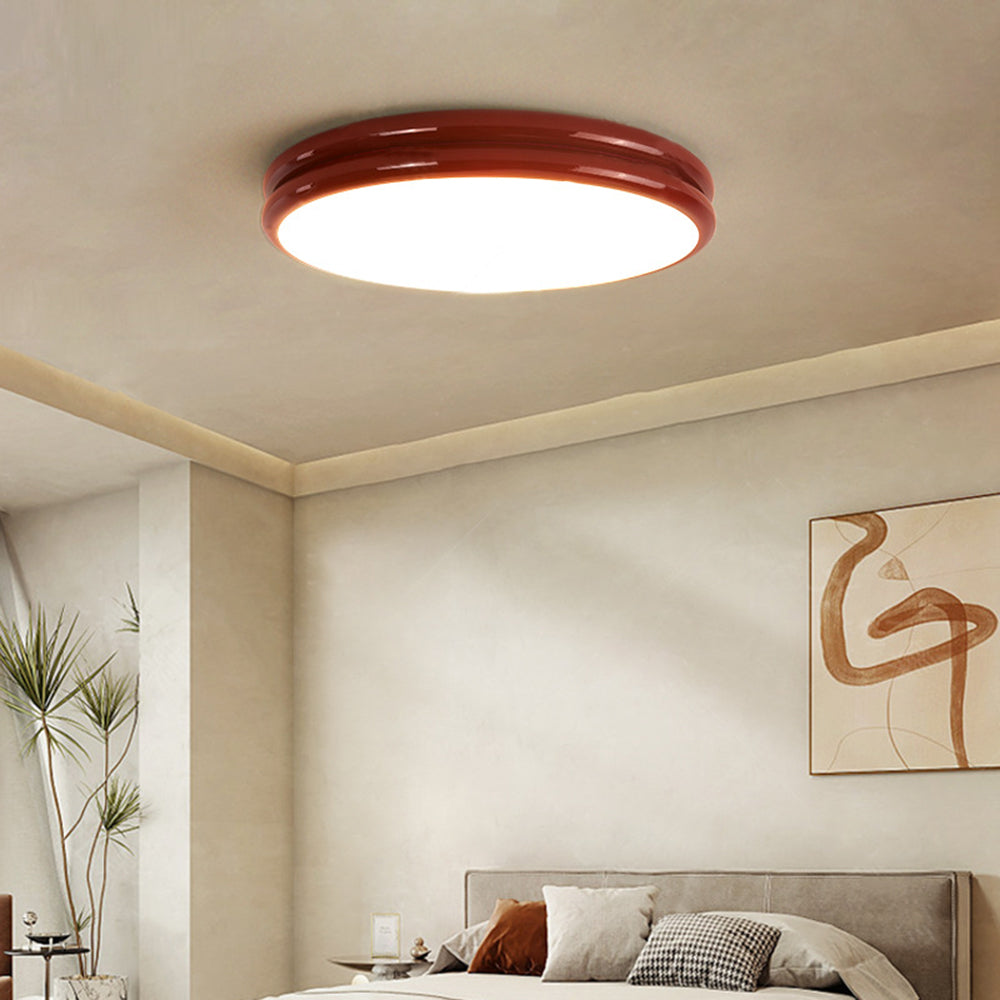 Round Flush Mount Ceiling Light Minimalist with Double-Layered Ring Design