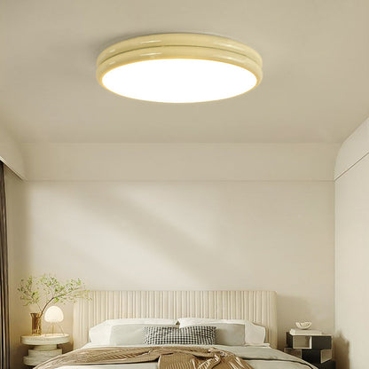 Round Flush Mount Ceiling Light Minimalist with Double-Layered Ring Design