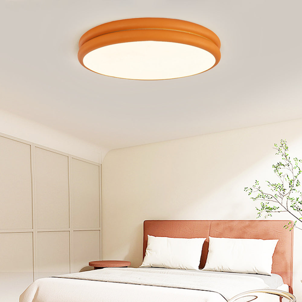 Round Flush Mount Ceiling Light Minimalist with Double-Layered Ring Design