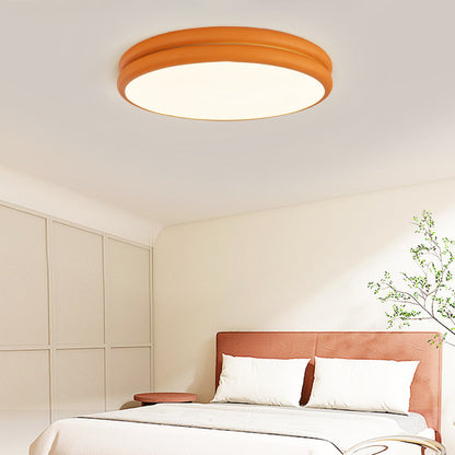 Round Flush Mount Ceiling Light Minimalist with Double-Layered Ring Design