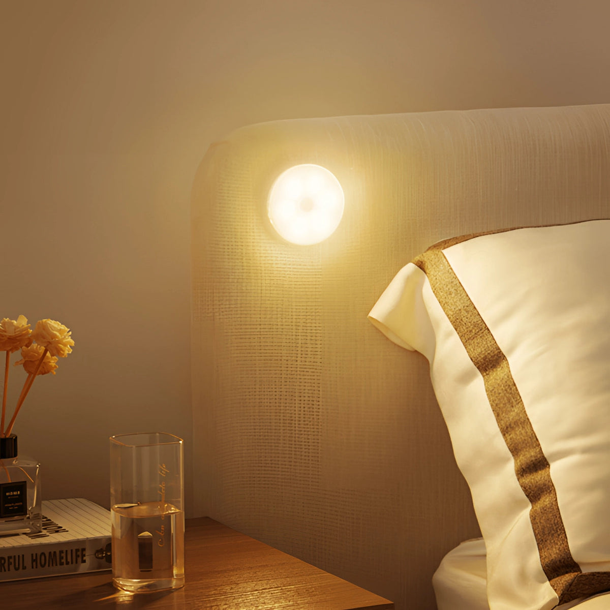 Round LED Wall Light with Motion Sensor
