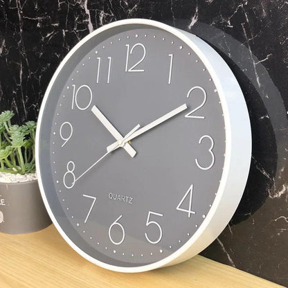 Round Wall Clock Minimalist Quartz Silent Non-Ticking Movement