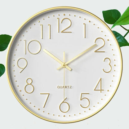 Round Wall Clock Minimalist Quartz Silent Non-Ticking Movement