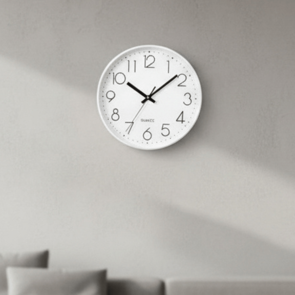 Round Wall Clock Minimalist Quartz Silent Non-Ticking Movement