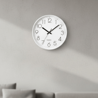 Round Wall Clock Minimalist Quartz Silent Non-Ticking Movement