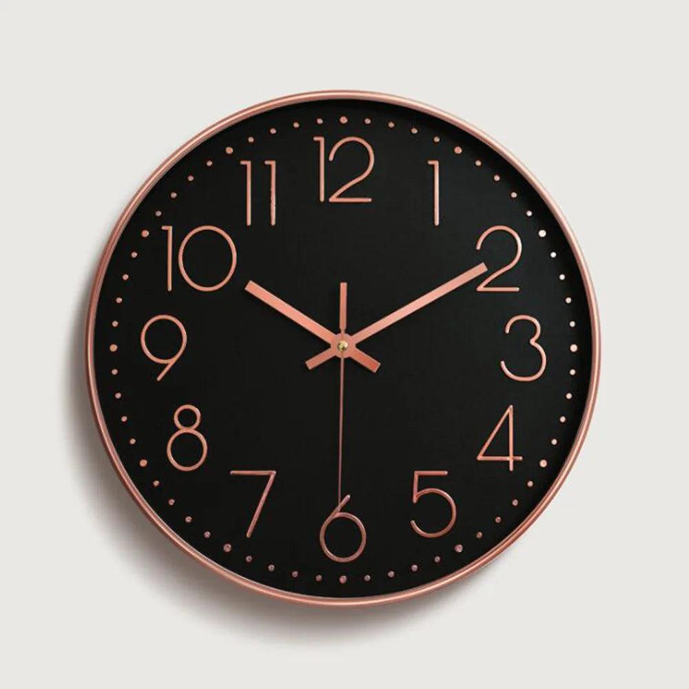 Round Wall Clock Minimalist Quartz Silent Non-Ticking Movement
