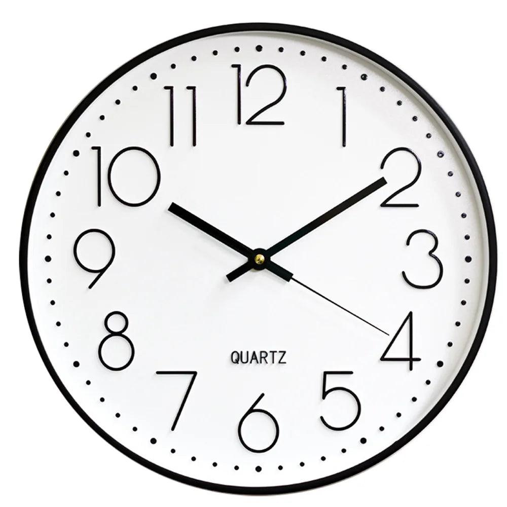 Round Wall Clock Minimalist Quartz Silent Non-Ticking Movement