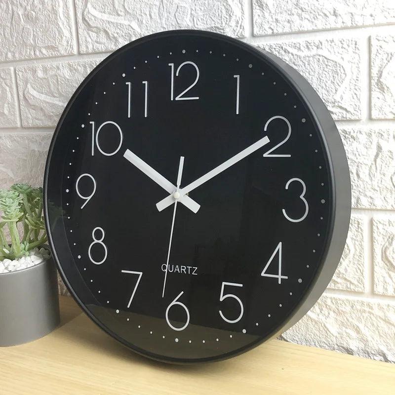 Round Wall Clock Minimalist Quartz Silent Non-Ticking Movement