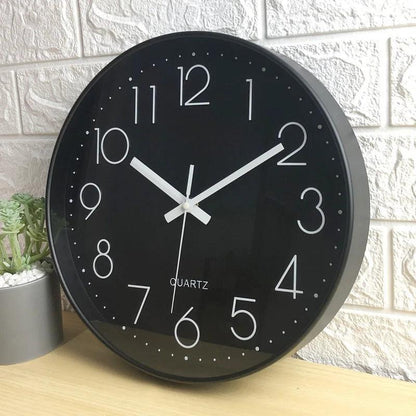 Round Wall Clock Minimalist Quartz Silent Non-Ticking Movement