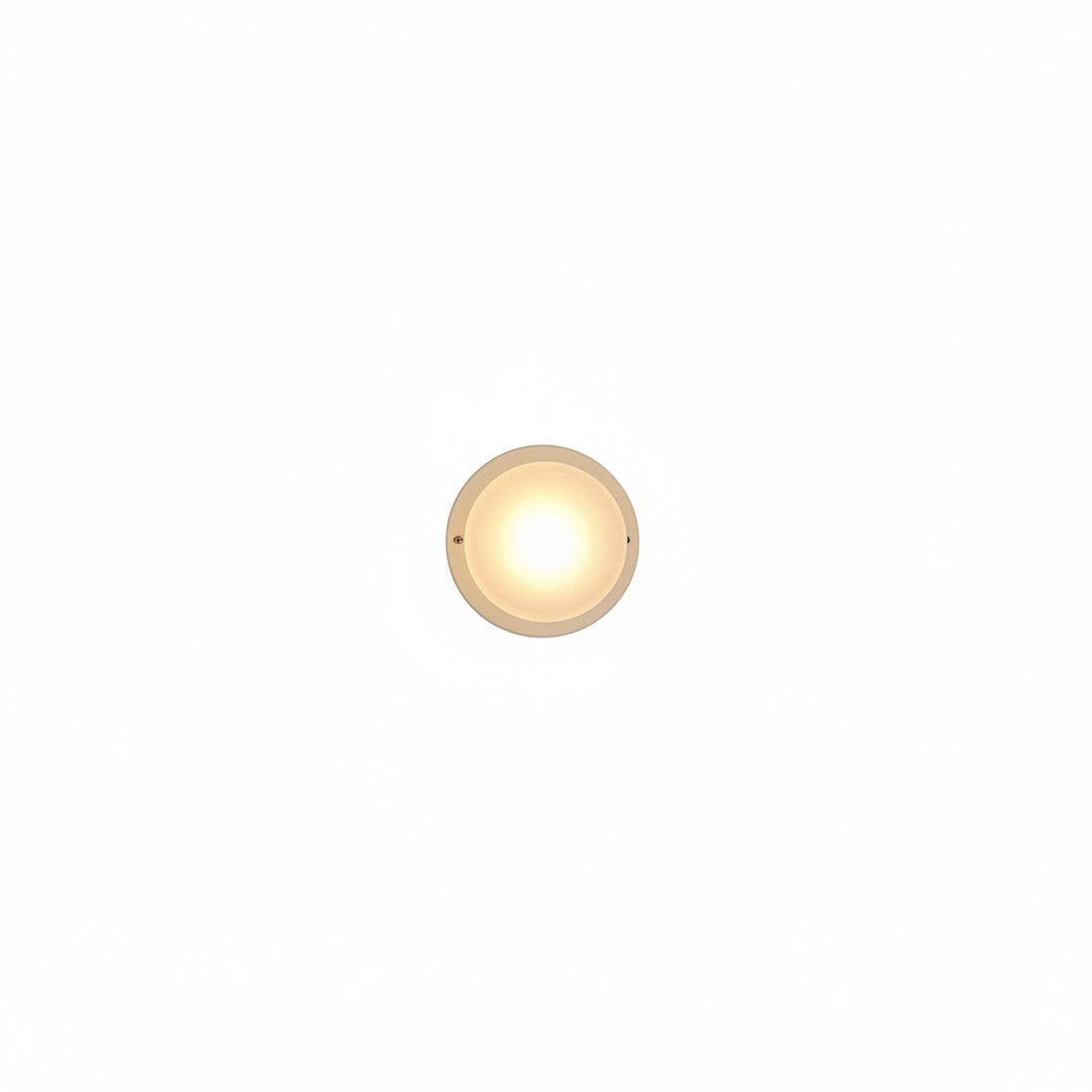 Round Wall Lamp Minimalist with Recessed Glass Diffuser