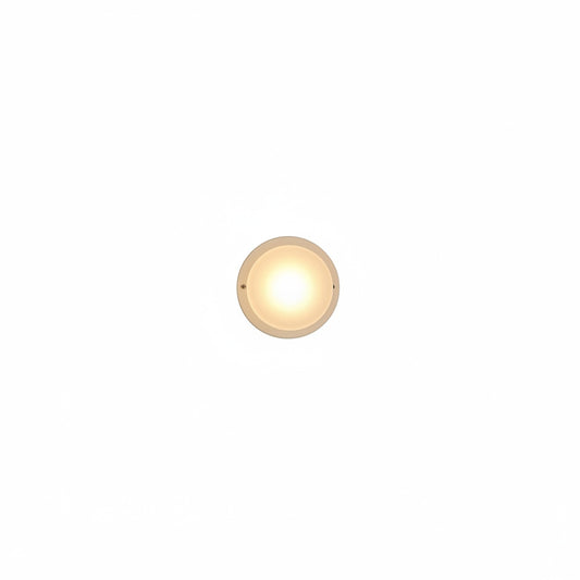 Round Wall Lamp Minimalist with Recessed Glass Diffuser