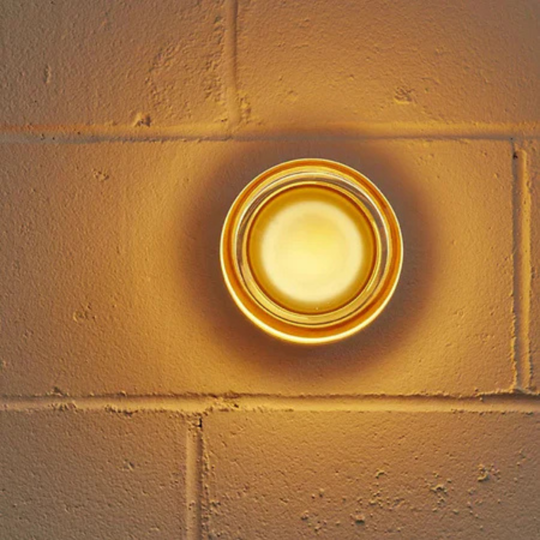 Round Wall Lamp Minimalist with Recessed Glass Diffuser
