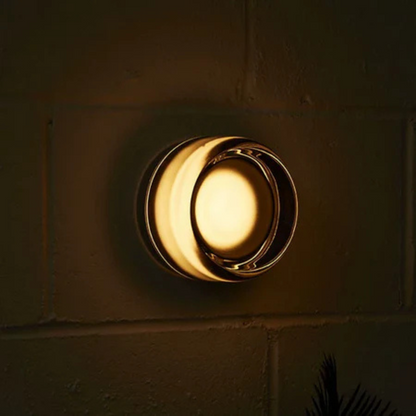 Round Wall Lamp Minimalist with Recessed Glass Diffuser