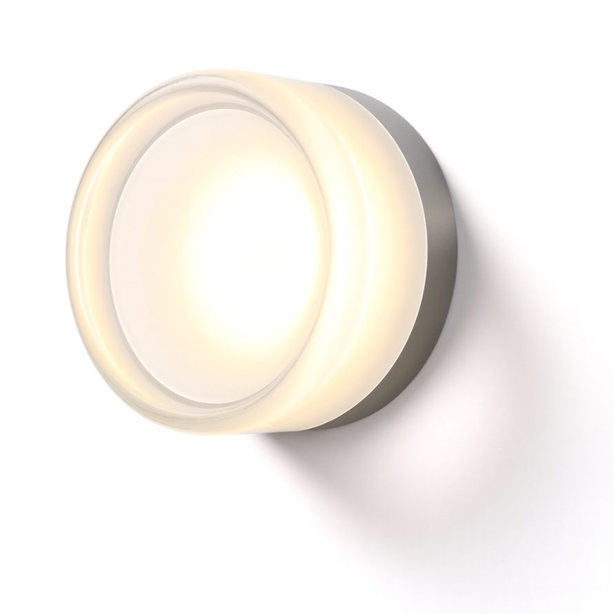 Round Wall Lamp Minimalist with Recessed Glass Diffuser
