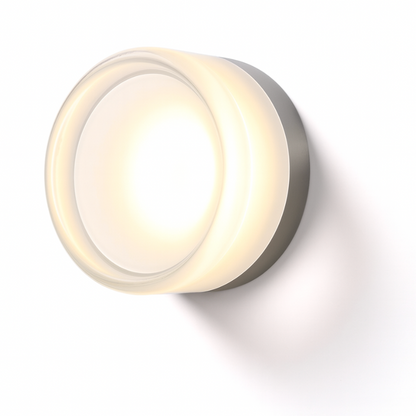 Round Wall Lamp Minimalist with Recessed Glass Diffuser