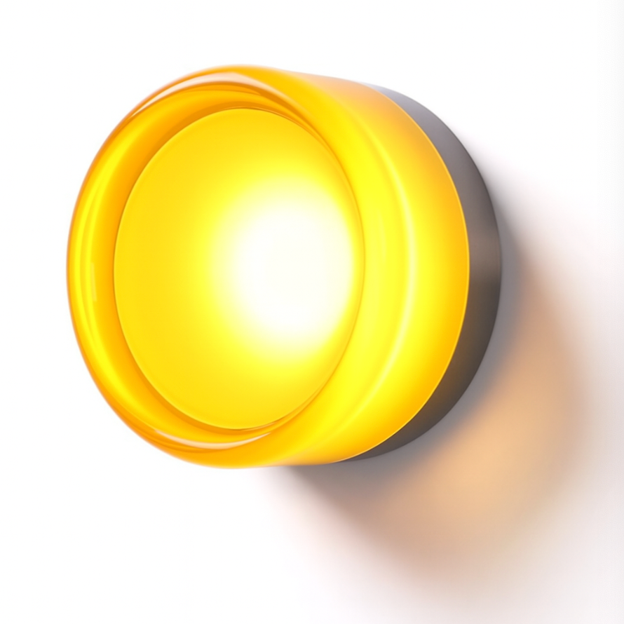 Round Wall Lamp Minimalist with Recessed Glass Diffuser