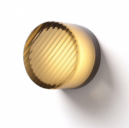 Round Wall Lamp Minimalist with Recessed Glass Diffuser