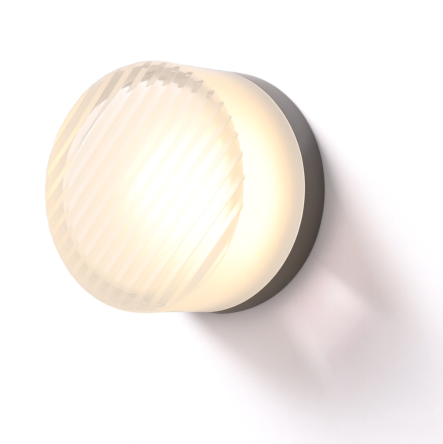 Round Wall Lamp Minimalist with Recessed Glass Diffuser