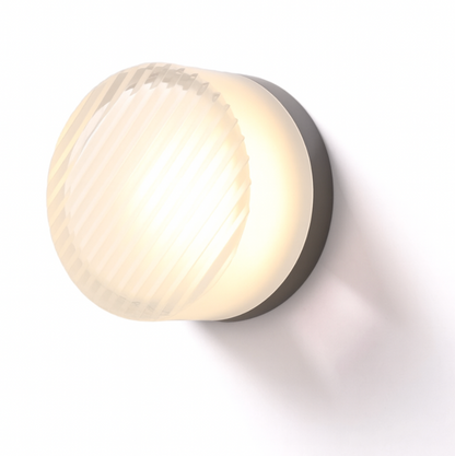 Round Wall Lamp Minimalist with Recessed Glass Diffuser