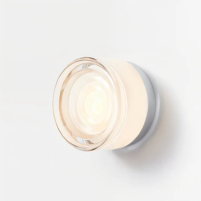 Round Wall Lamp Minimalist with Recessed Glass Diffuser