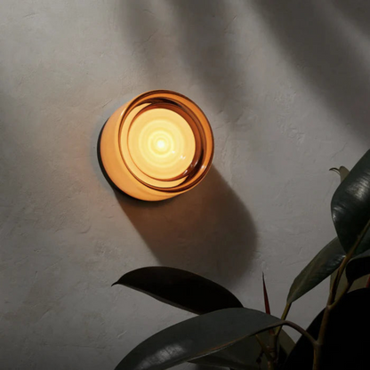 Round Wall Lamp Minimalist with Recessed Glass Diffuser