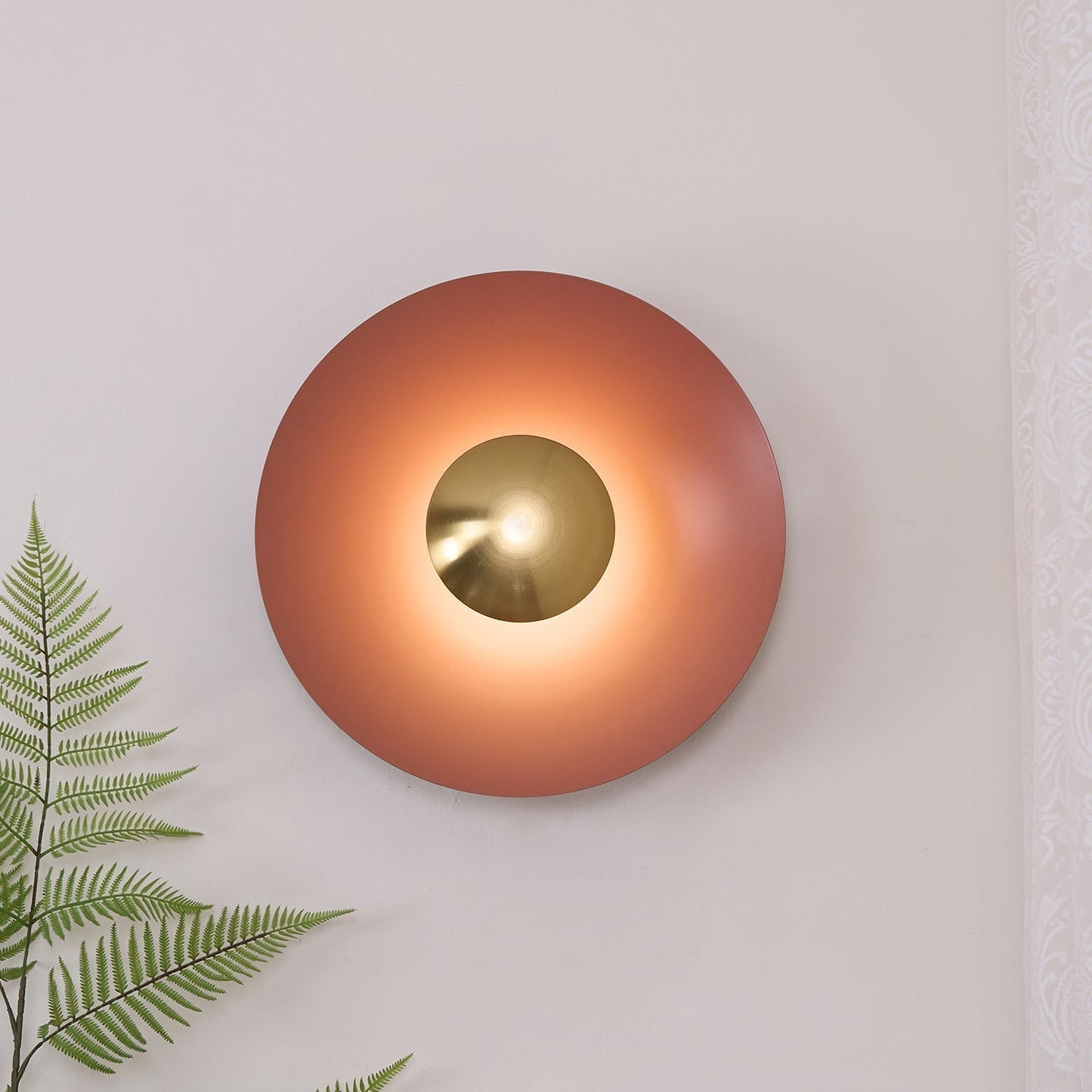 Round Wall Lamp Modern Minimalist with Integrated LED and Convex Mirror Centre