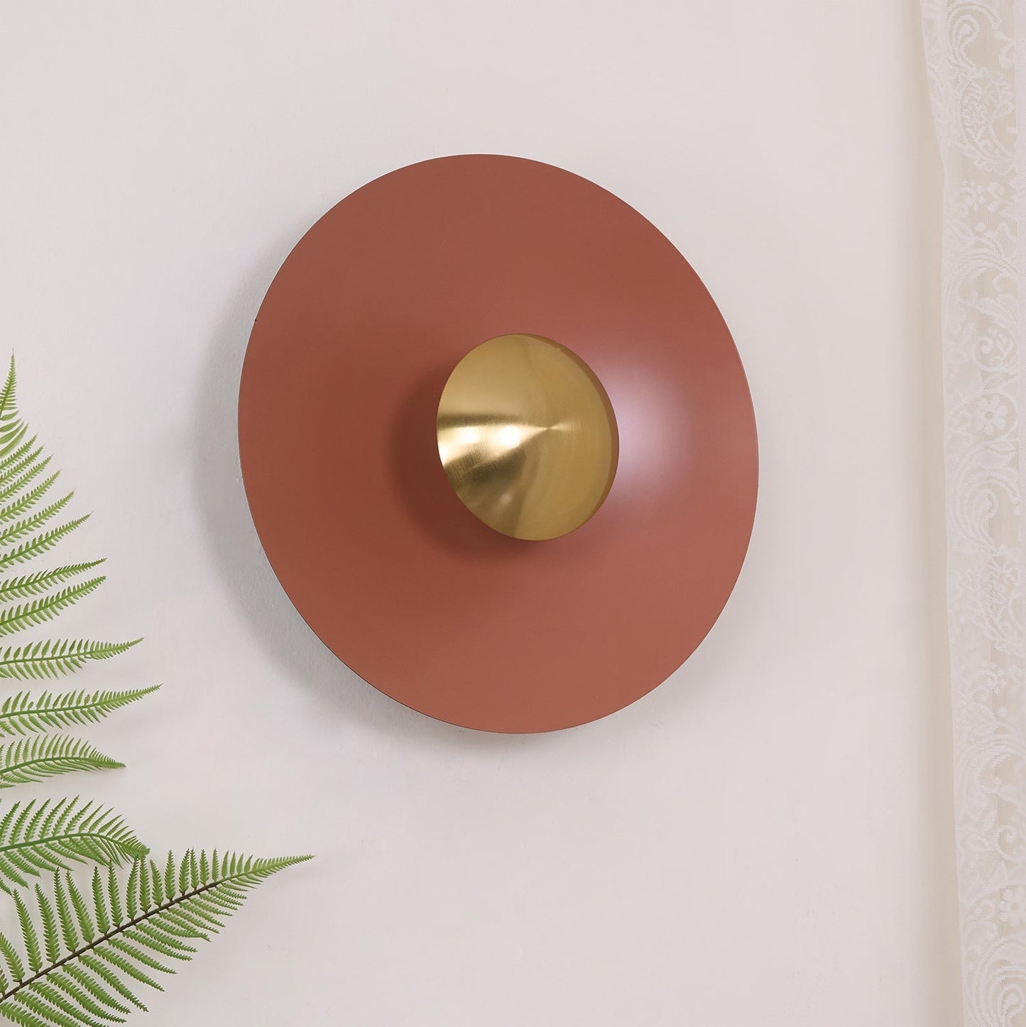 Round Wall Lamp Modern Minimalist with Integrated LED and Convex Mirror Centre