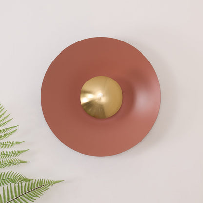 Round Wall Lamp Modern Minimalist with Integrated LED and Convex Mirror Centre