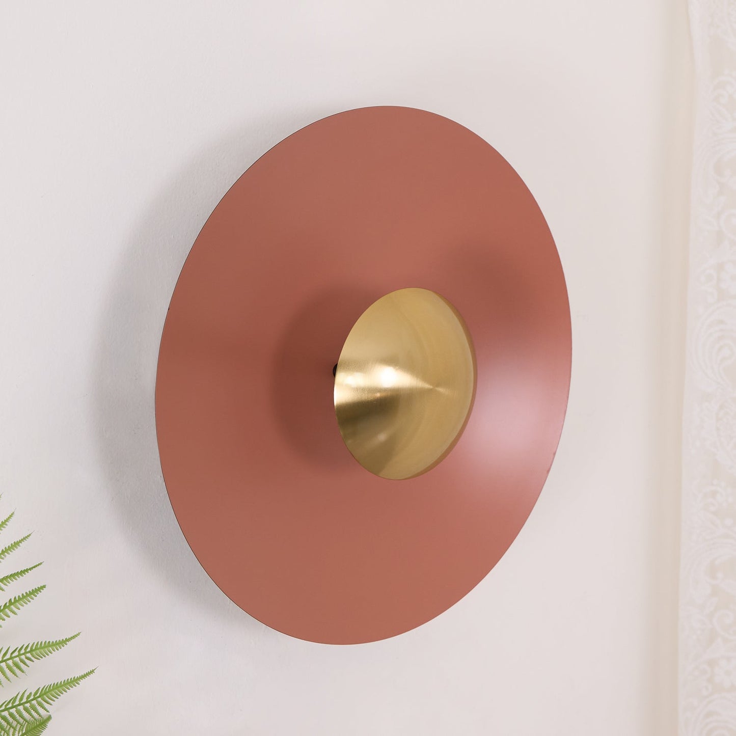 Round Wall Lamp Modern Minimalist with Integrated LED and Convex Mirror Centre
