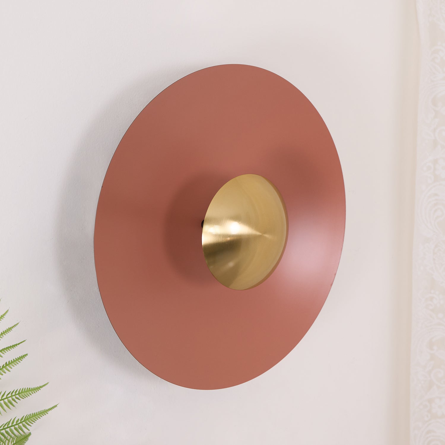 Round Wall Lamp Modern Minimalist with Integrated LED and Convex Mirror Centre