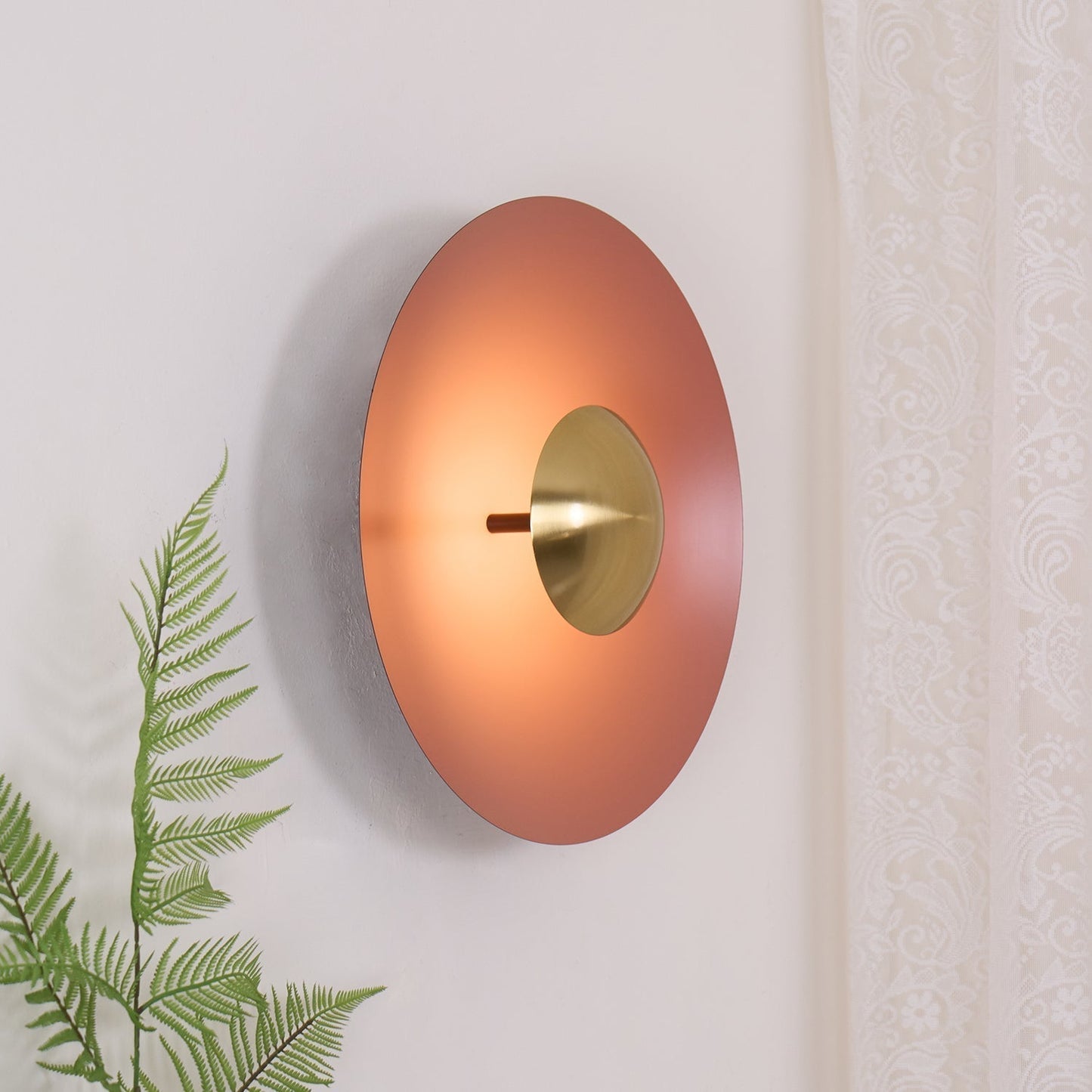 Round Wall Lamp Modern Minimalist with Integrated LED and Convex Mirror Centre