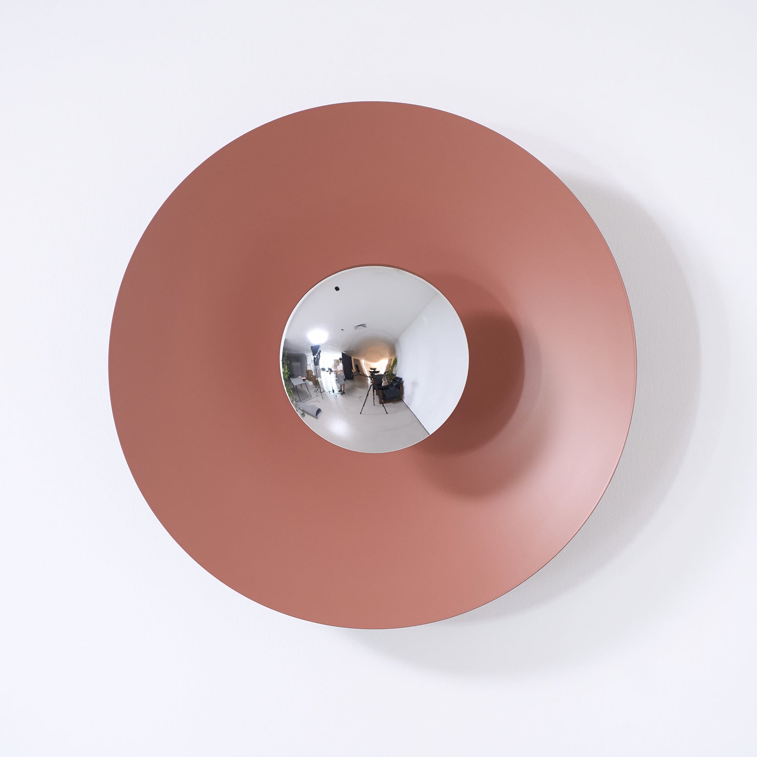 Round Wall Lamp Modern Minimalist with Integrated LED and Convex Mirror Centre