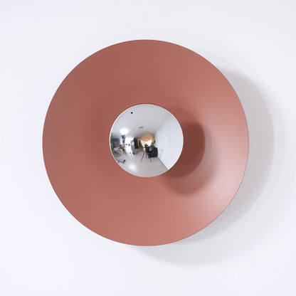 Round Wall Lamp Modern Minimalist with Integrated LED and Convex Mirror Centre