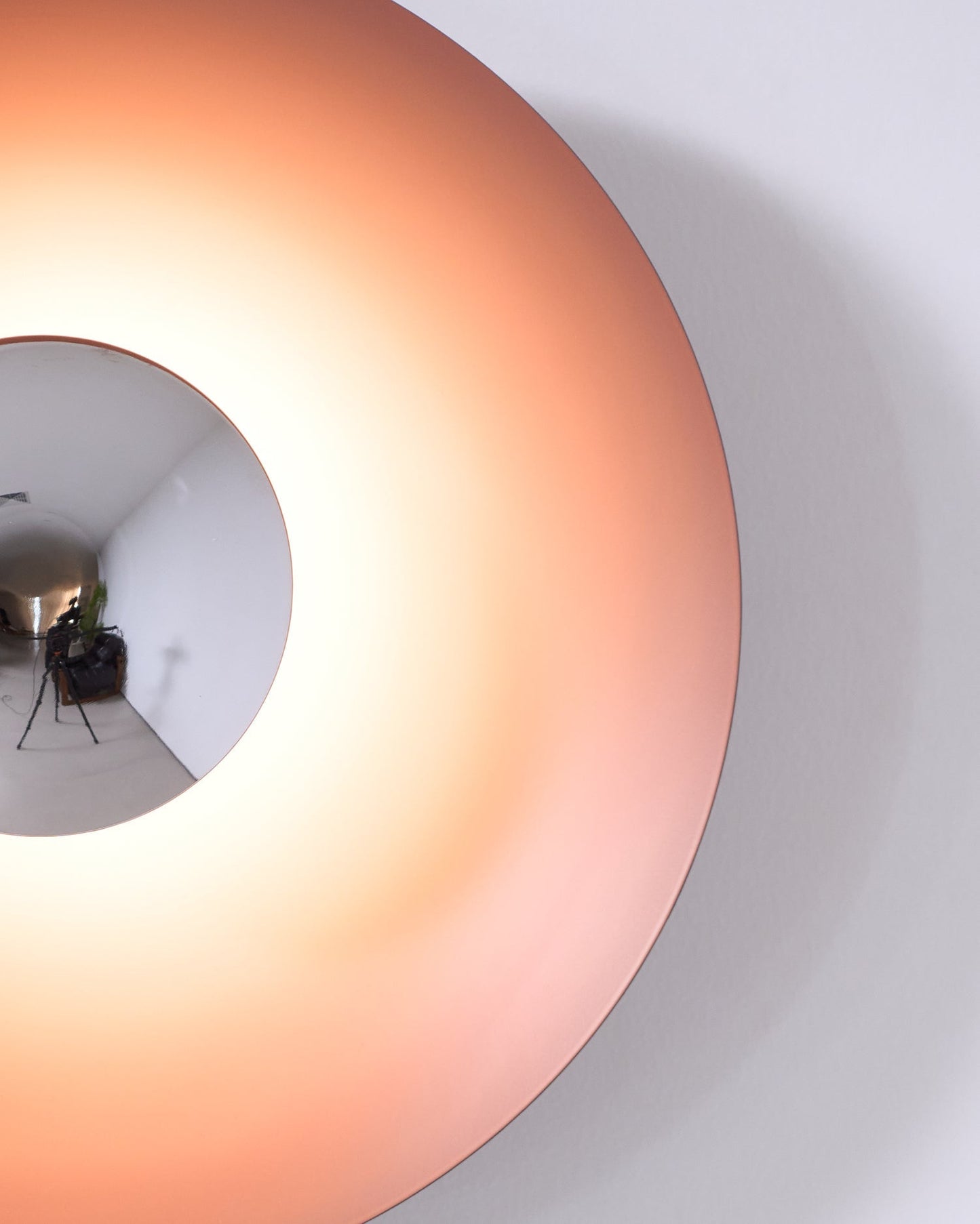 Round Wall Lamp Modern Minimalist with Integrated LED and Convex Mirror Centre