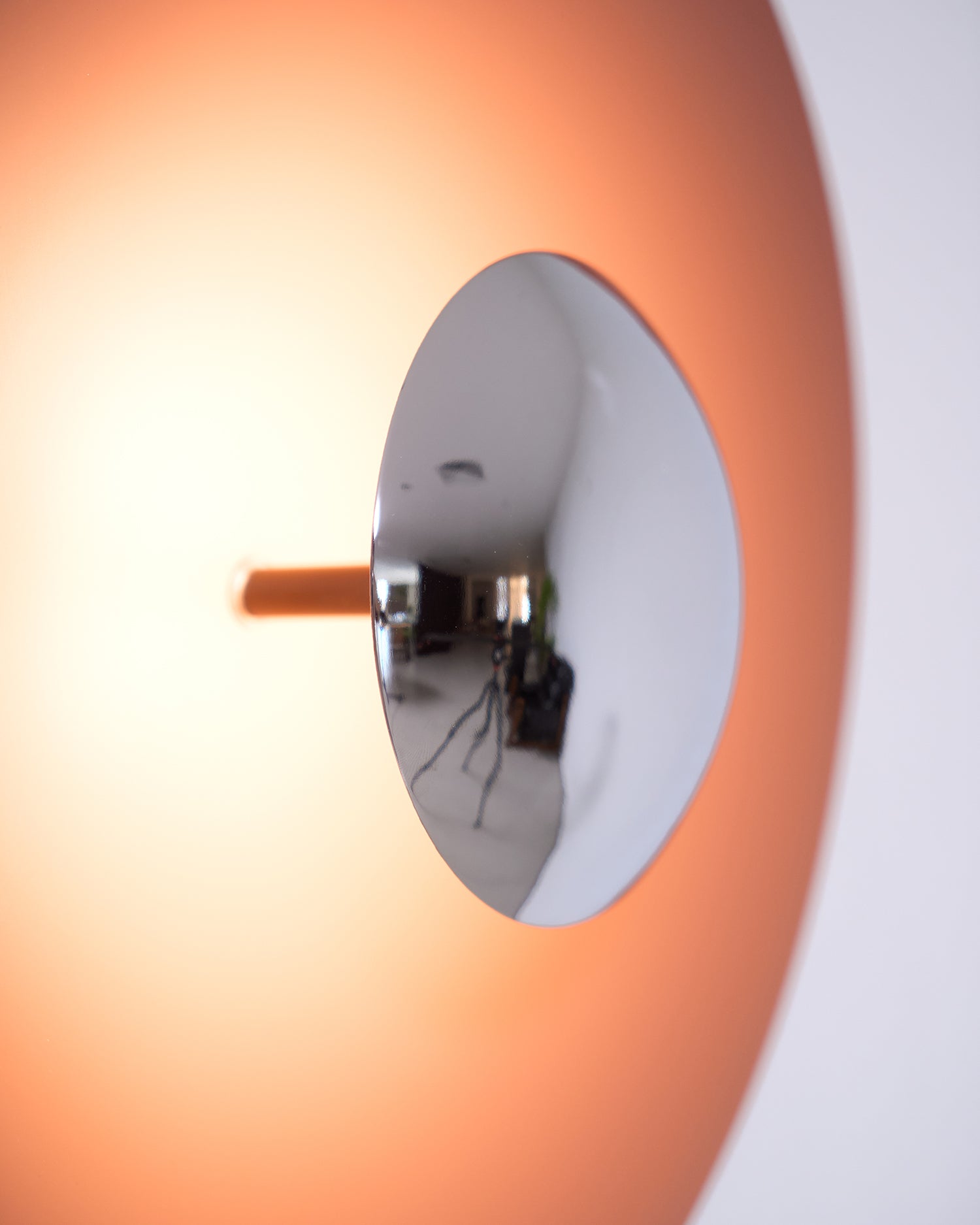 Round Wall Lamp Modern Minimalist with Integrated LED and Convex Mirror Centre