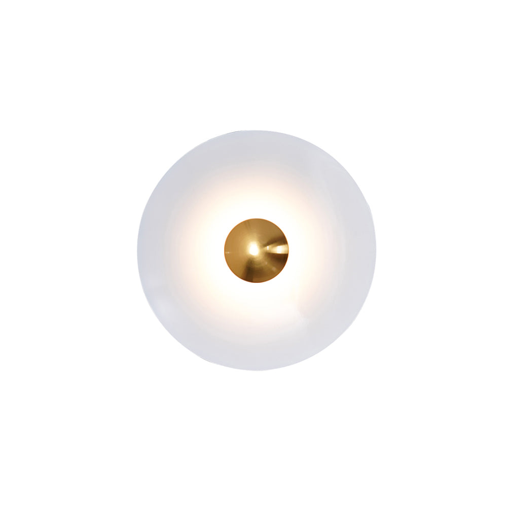 Round Wall Lamp Modern Minimalist with Integrated LED and Convex Mirror Centre