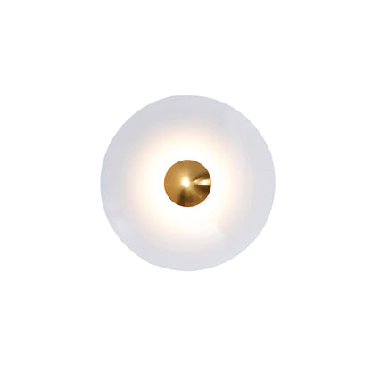 Round Wall Lamp Modern Minimalist with Integrated LED and Convex Mirror Centre