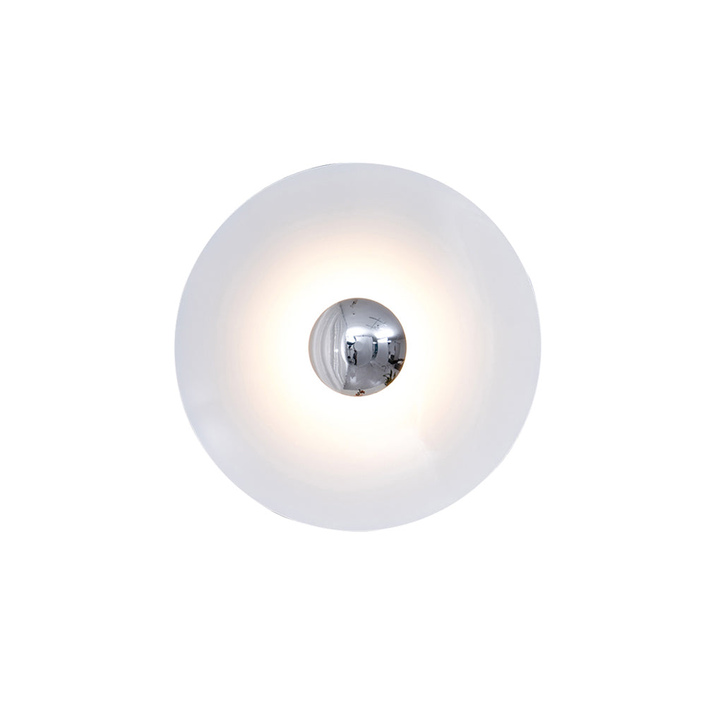 Round Wall Lamp Modern Minimalist with Integrated LED and Convex Mirror Centre