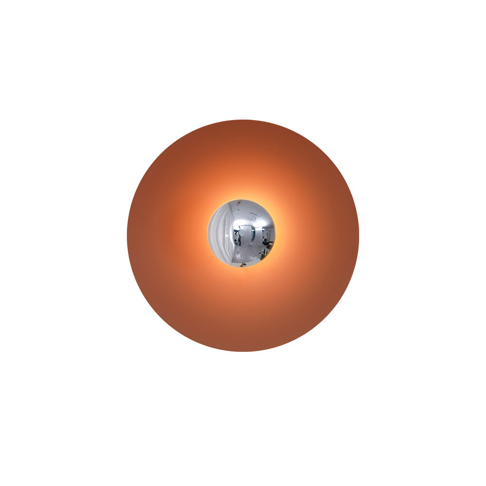 Round Wall Lamp Modern Minimalist with Integrated LED and Convex Mirror Centre