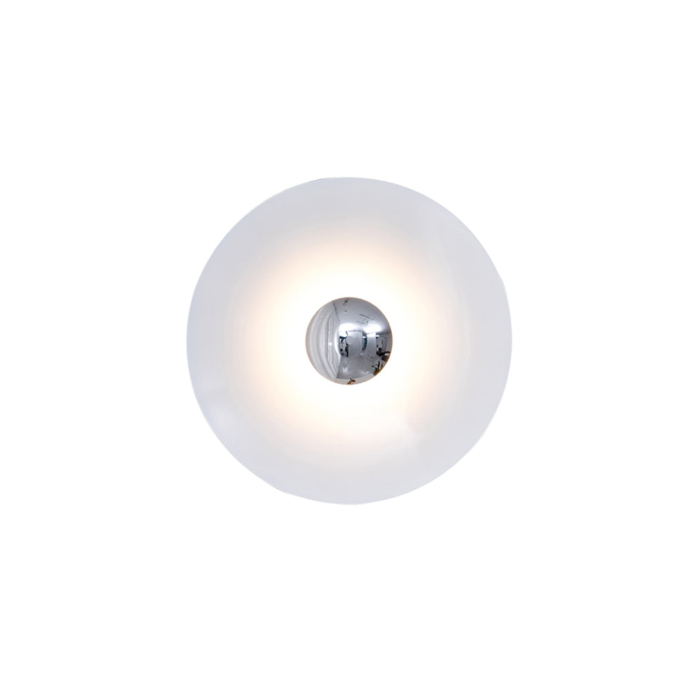 Round Wall Lamp Modern Minimalist with Integrated LED and Convex Mirror Centre