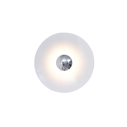 Round Wall Lamp Modern Minimalist with Integrated LED and Convex Mirror Centre