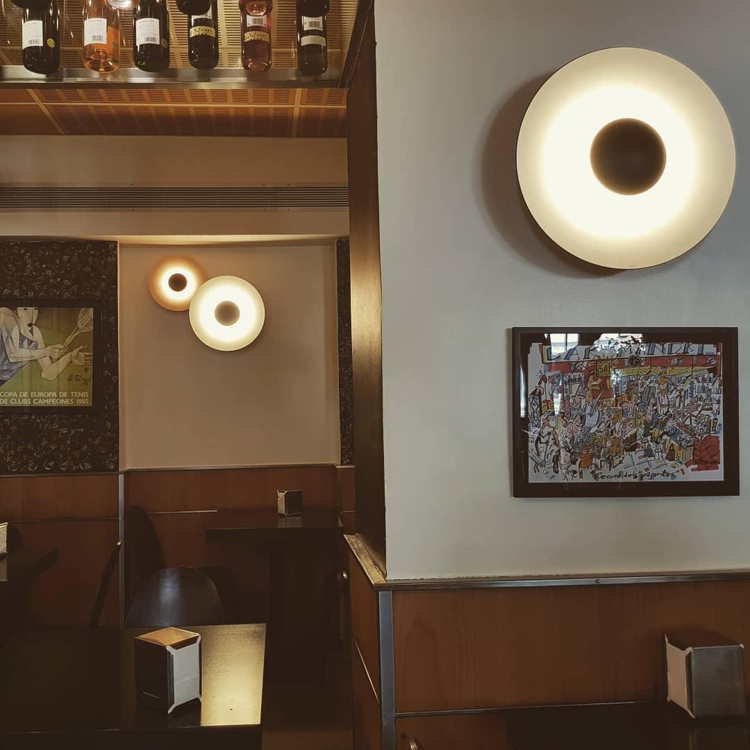 Round Wall Lamp Modern Minimalist with Integrated LED and Convex Mirror Centre
